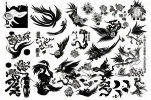 Dark Asian style tattoo tattoo idea