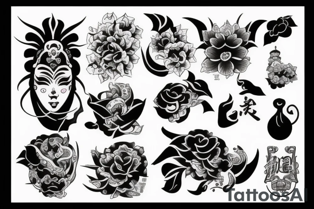 Dark Asian style tattoo tattoo idea