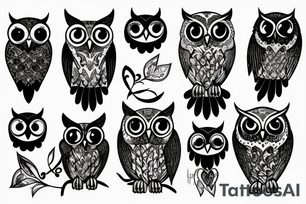 Owl with shadow tattoo idea
