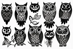 Owl with shadow tattoo idea