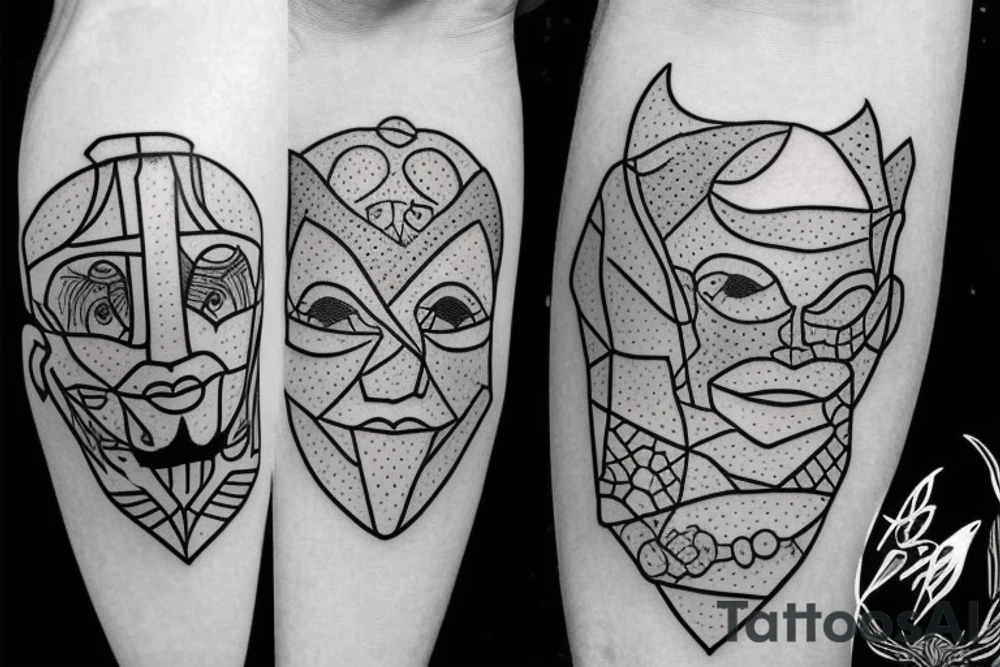Picture of my two douthers made by dots. tattoo idea
