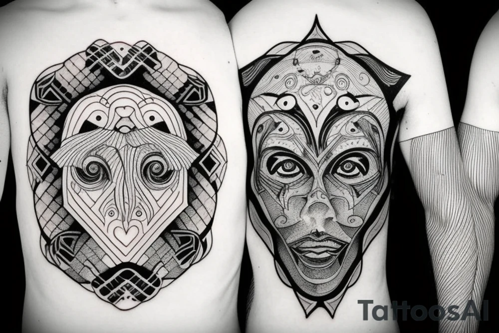 Picture of my two douthers made by dots. tattoo idea