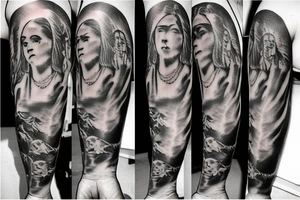 Jesus carried by angels tattoo idea