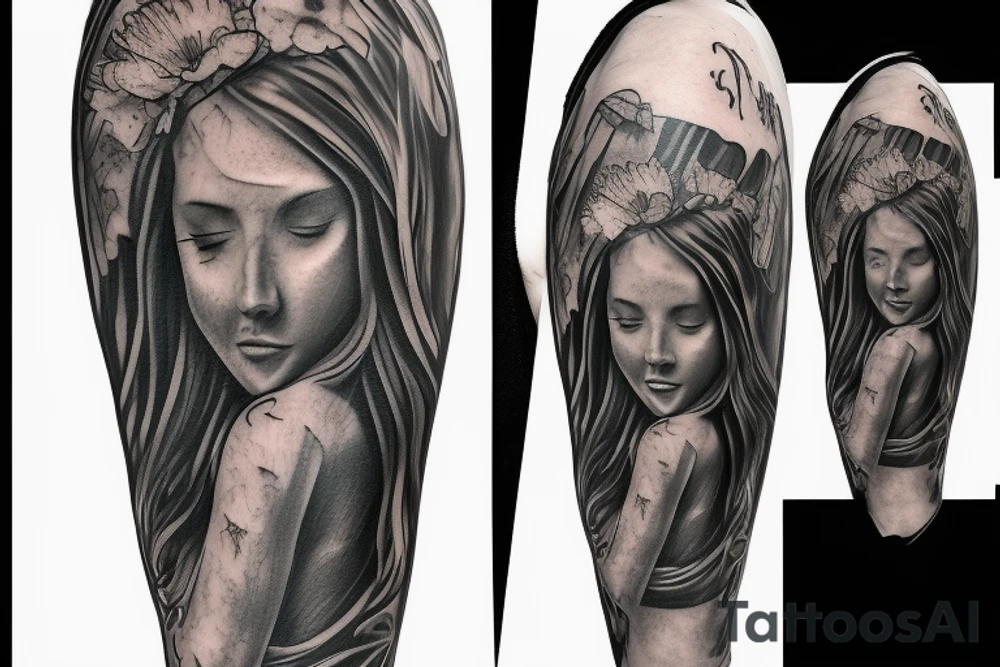 Jesus carried by angels tattoo idea