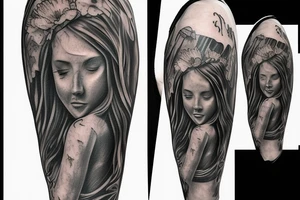 Jesus carried by angels tattoo idea