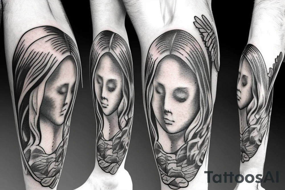 Jesus carried by angels tattoo idea