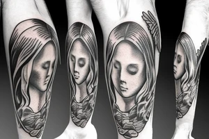 Jesus carried by angels tattoo idea