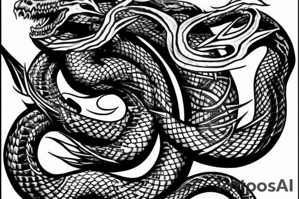 the serpent coming out of death tattoo idea