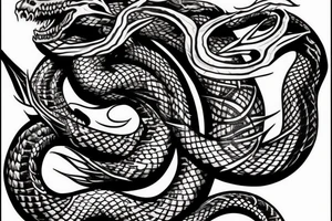 the serpent coming out of death tattoo idea