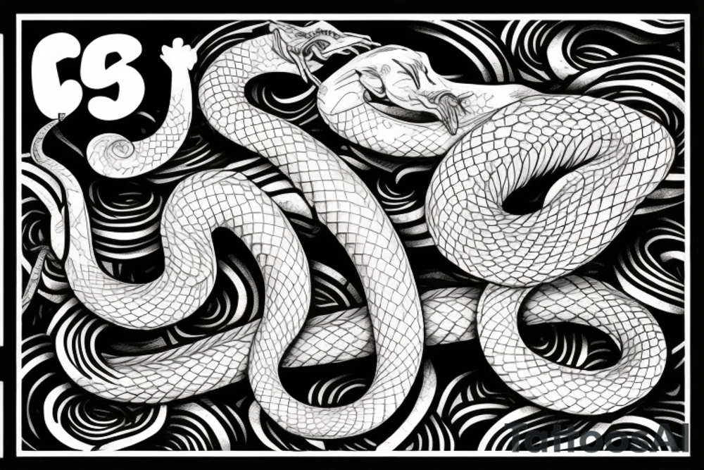 the serpent coming out of death tattoo idea