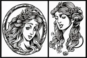 visualization of Aphrodite and Dionysus from greek mythology tattoo idea