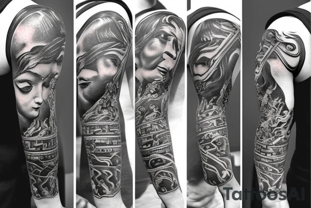 Greek mythology tattoo. Half sleeve. tattoo idea