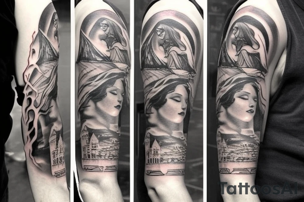 Greek mythology tattoo. Half sleeve. tattoo idea