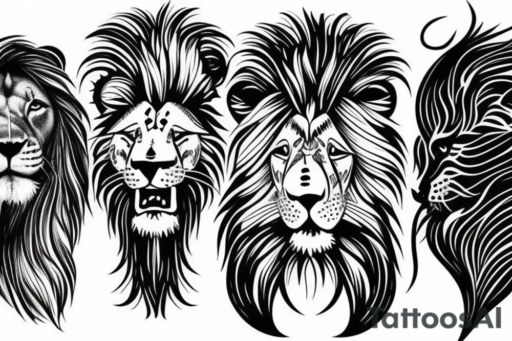 Lion and lion baby tattoo idea