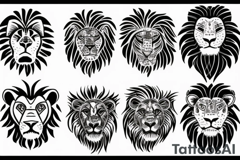 Lion and lion baby tattoo idea