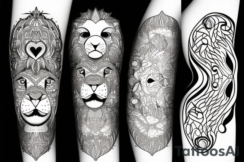 Lion and lion baby tattoo idea