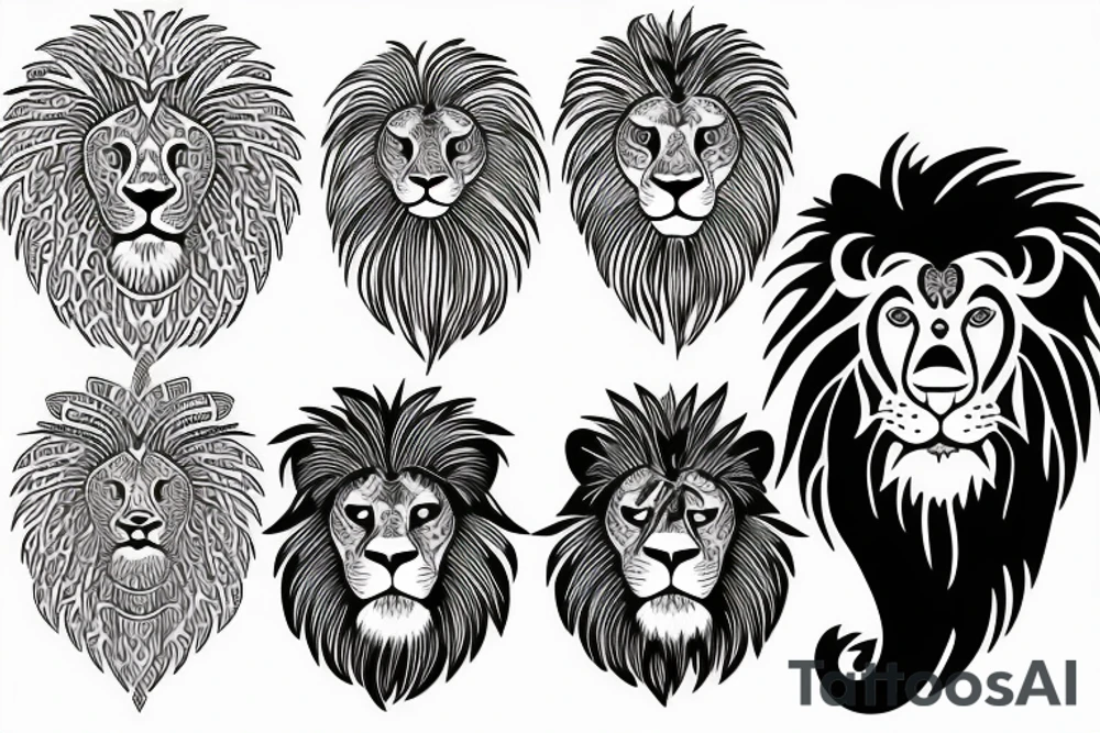 Lion and lion baby tattoo idea