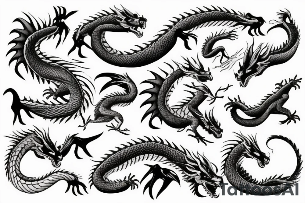 dragon on thick tattoo idea
