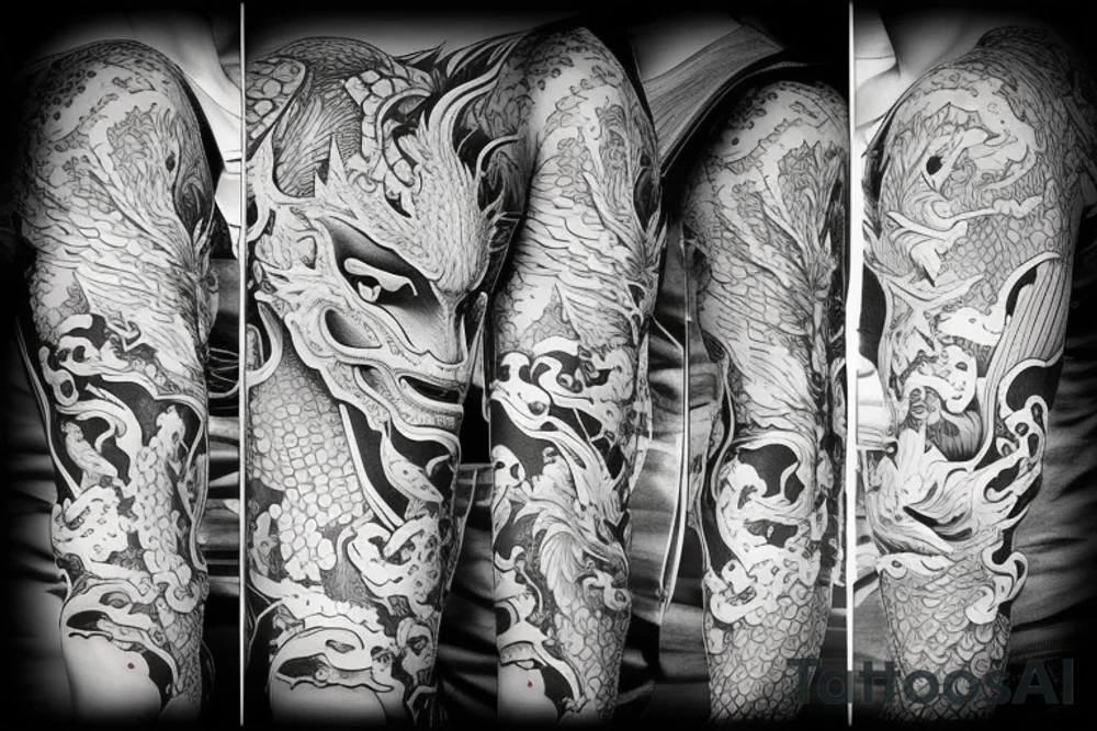 dragon on thick tattoo idea