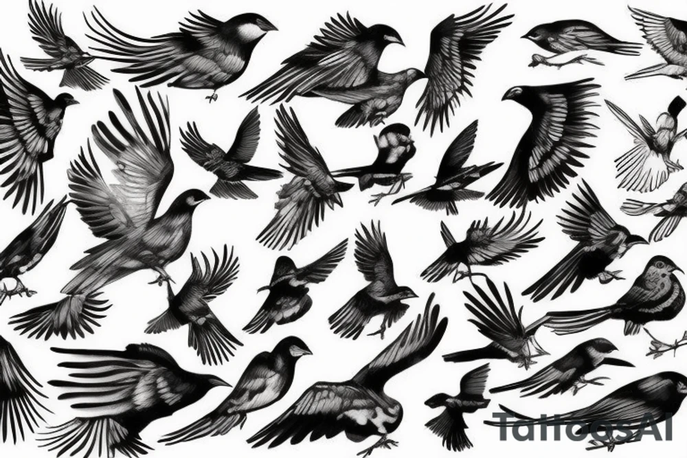 Bird flying tattoo idea
