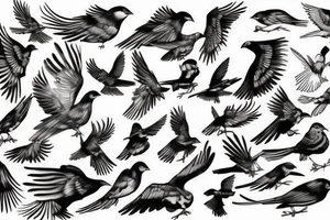 Bird flying tattoo idea
