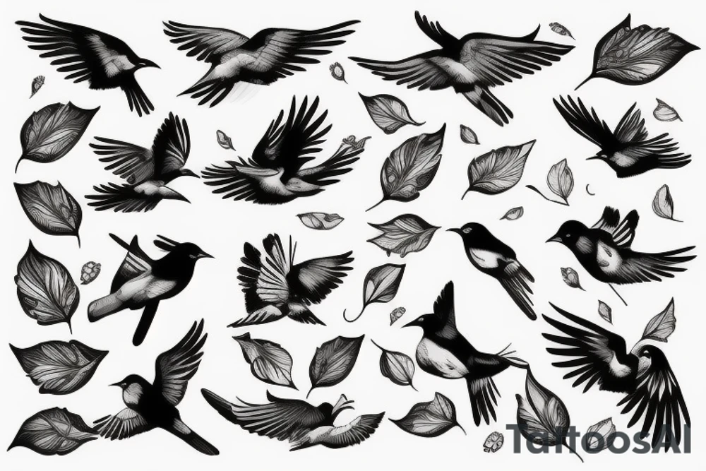 Bird flying tattoo idea