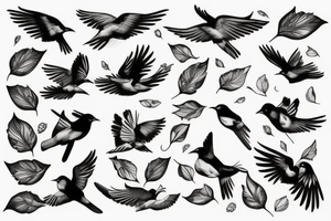 Bird flying tattoo idea