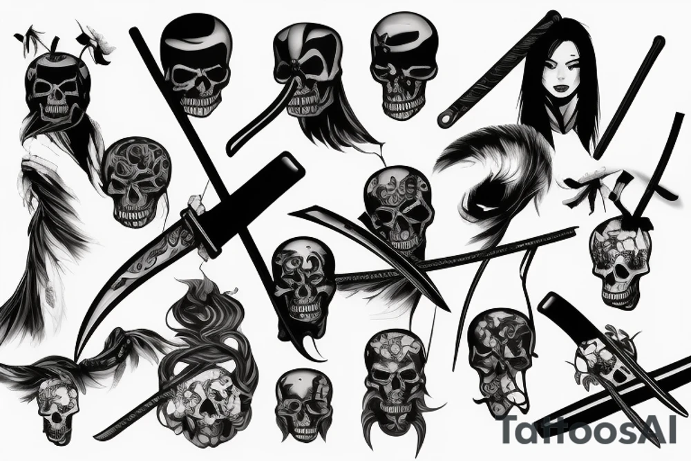 Death with katana tattoo idea