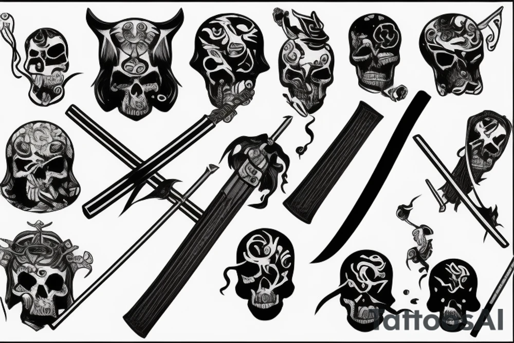 Death with katana tattoo idea