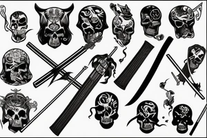 Death with katana tattoo idea