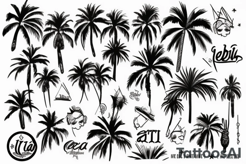 Ibiza Spain palms tattoo idea