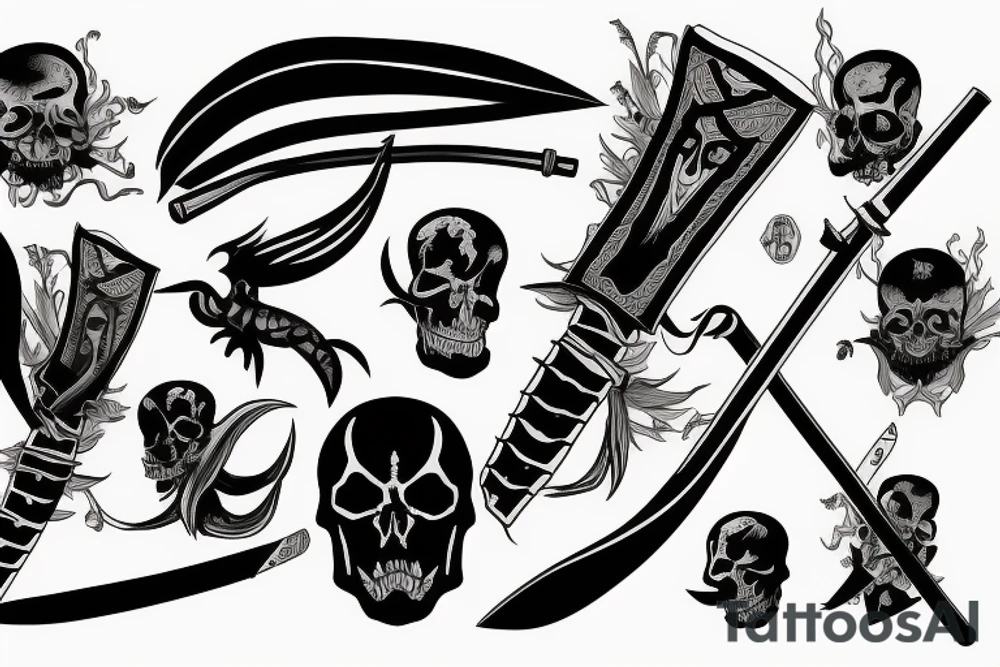 Death with katana tattoo idea