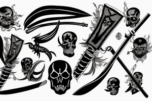 Death with katana tattoo idea