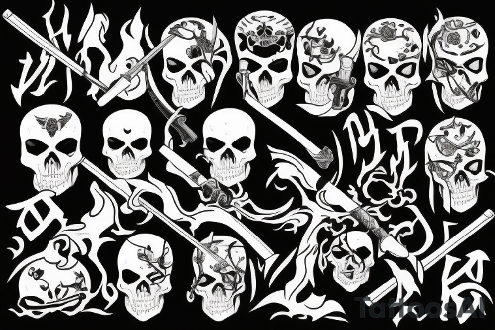 Death with katana tattoo idea