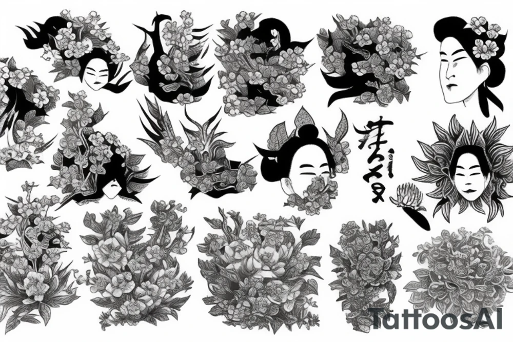 Japanese historical with nature around tattoo idea