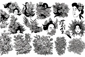 Japanese historical with nature around tattoo idea