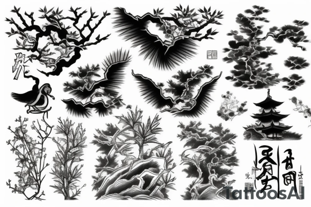 Japanese historical with nature around tattoo idea