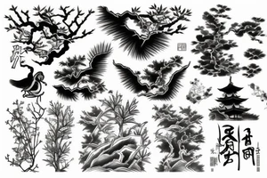Japanese historical with nature around tattoo idea
