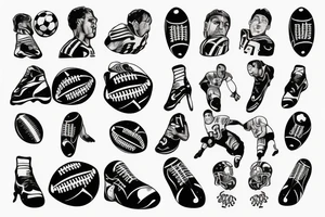 Football , time , past tattoo idea
