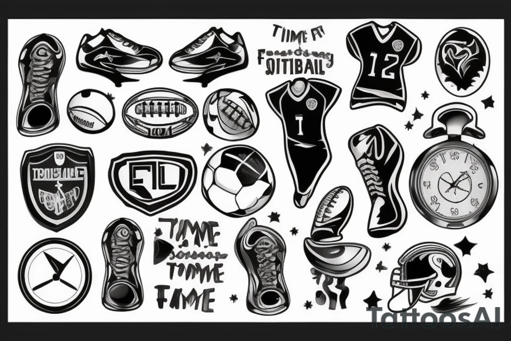 Football , time , past tattoo idea