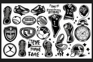 Football , time , past tattoo idea