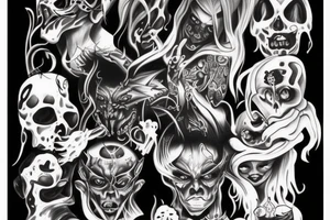 Dark devil doll tattoo idea
