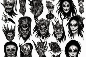 Dark devil doll tattoo idea