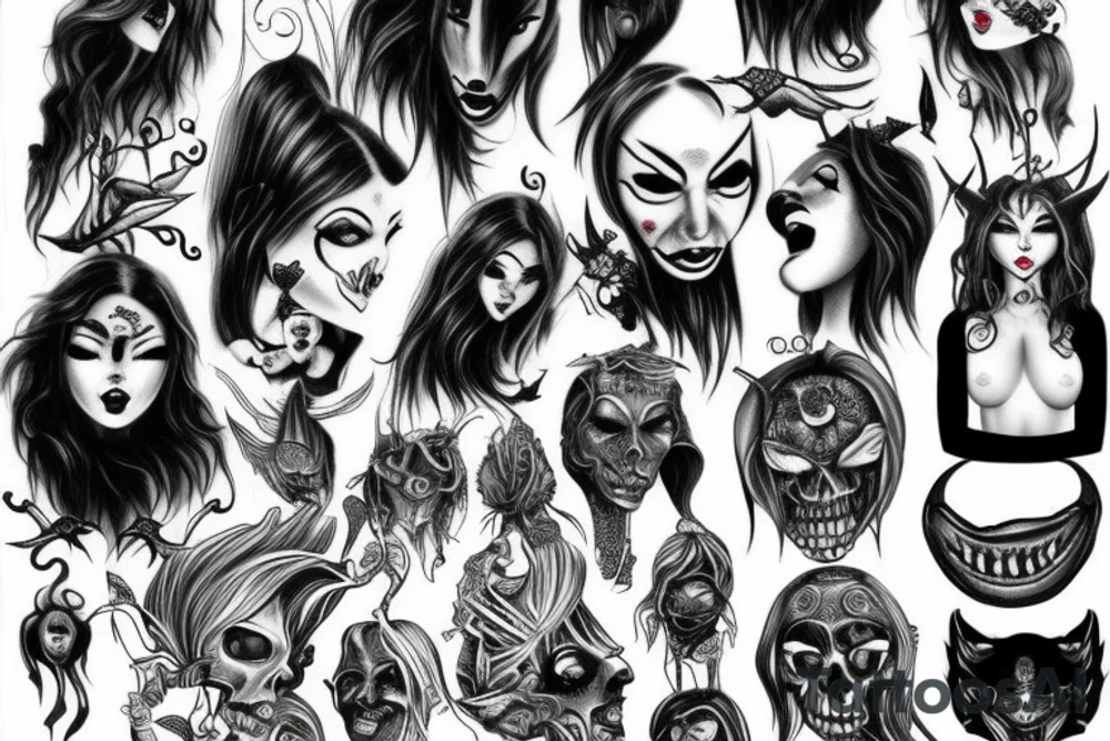 Demon doll tattoo idea