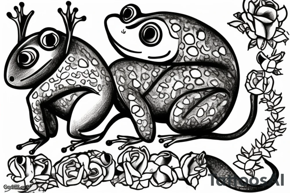 Frog and mouse carrying about each other tattoo idea