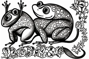 Frog and mouse carrying about each other tattoo idea