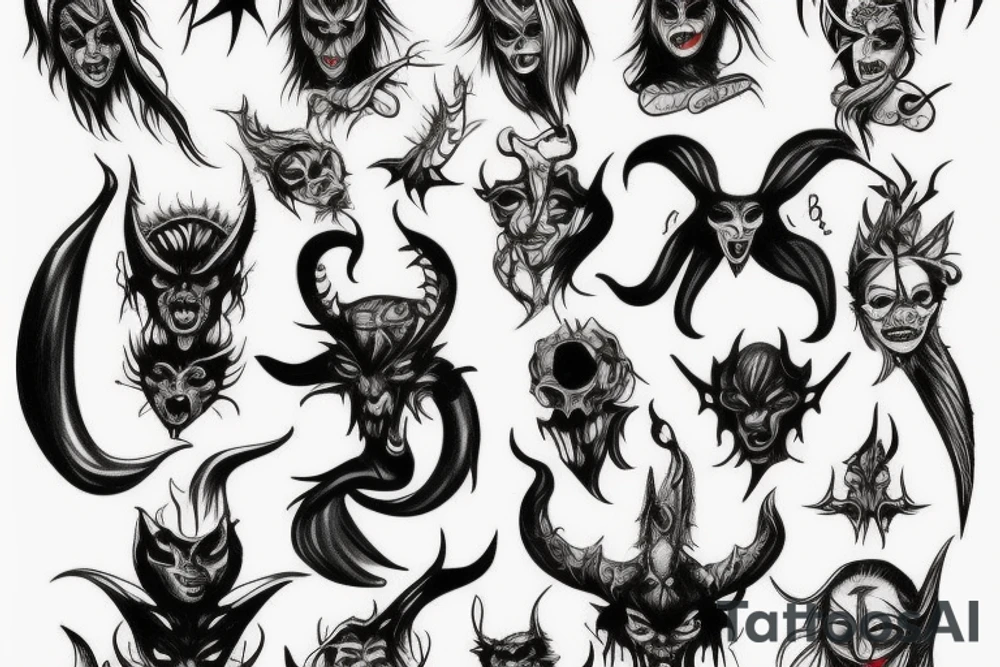 Demon doll devil tattoo idea