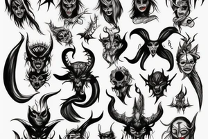 Demon doll devil tattoo idea