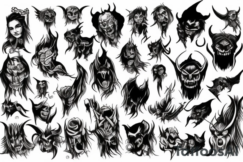 Demon doll devil tattoo idea