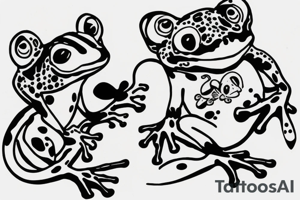 Frog and mouse carrying about each other tattoo idea